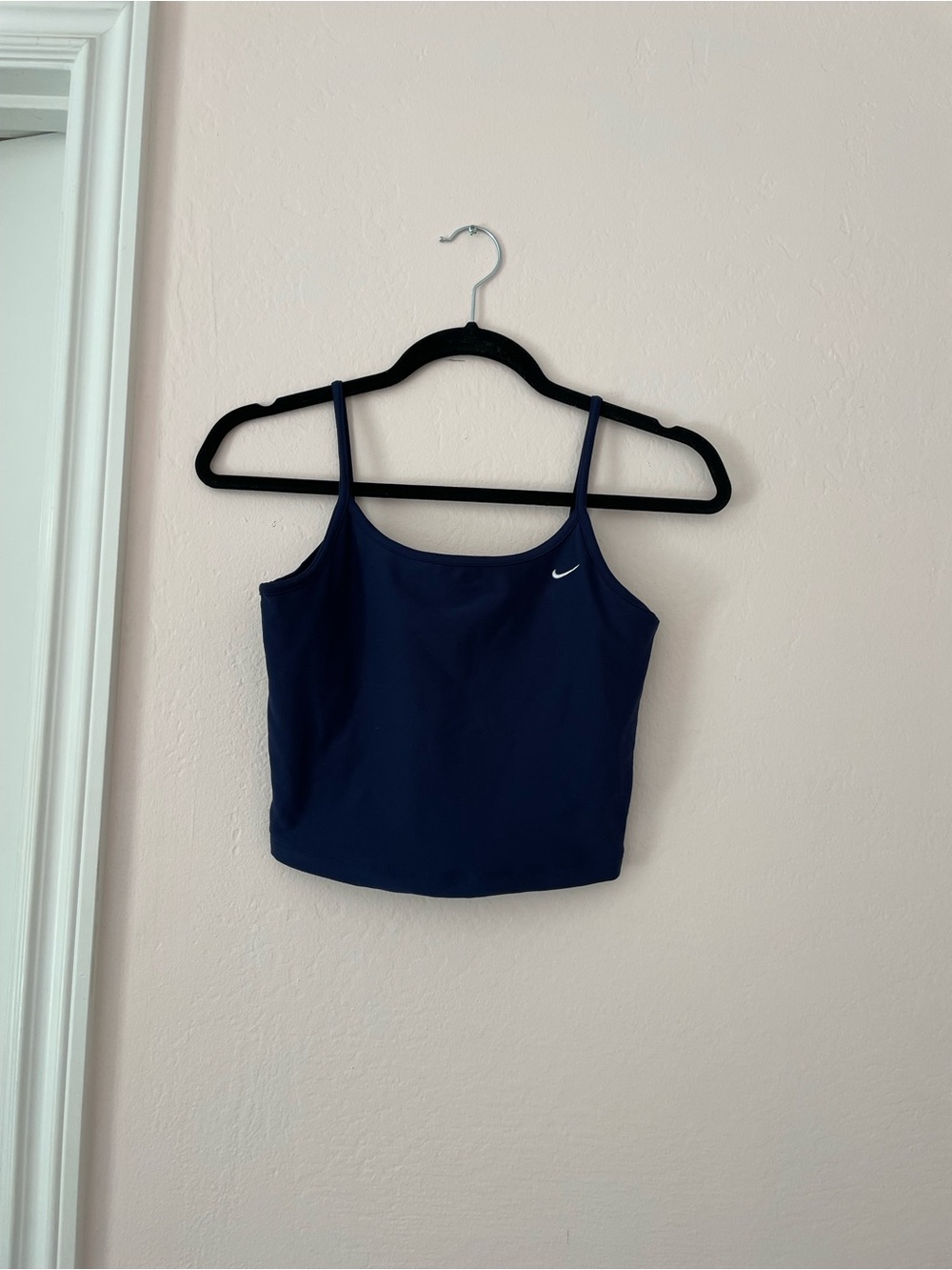 Nike Navy One Fitted Dri-FIT Cropped Tank Top